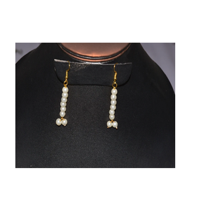 Pendientes colgantes de perlas blancas de moda de nuevo diseño, pendientes de perlas de 6mm para niñas y mujeres - Product Image 1
