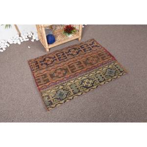 พรมขนสัตว์วินเทจสีน้ำตาลสีเขียวสำหรับตกแต่งห้องนั่งเล่นสี่เหลี่ยมผืนผ้าห้องโถงสี่เหลี่ยมผืนผ้าพรมจำนวนห้องรุ่น2.2 x 3.1ft - Product Image 2