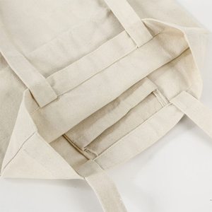 Premium Quality Eco-friendly Reusable Canvas <b>Tote</b> <b>Bag</b> <b>with</b> Striped Pattern for Daily Shopping Use and Interior <b>Pockets</b> - Product Image 4