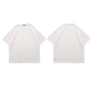 T-shirt à manches courtes en coton épais 230g pour hommes T-shirt à manches courtes en pur coton ample de couleur unie - Product Image 1