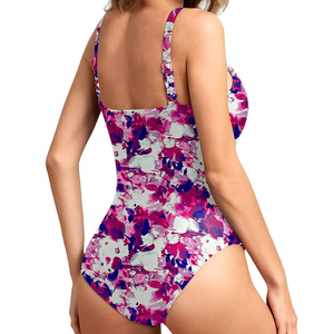 Traje de Baño de Una Pieza con Estampado Floral Estilo Conservador, Servicio OEM, Secado Rápido, Transpirable, para Mujer, para Parques Acuáticos - Product Image 2