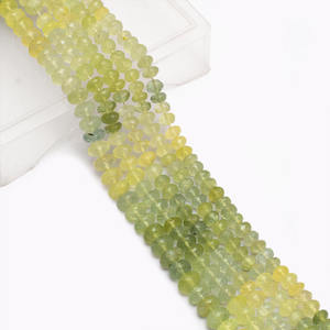 AAA piedra preciosa Prehnita 6mm-9mm facetado Rondelle cuentas Natural Multi verde Prehnita semipreciosas cuentas de piedras preciosas para la fabricación de joyas - Product Image 1