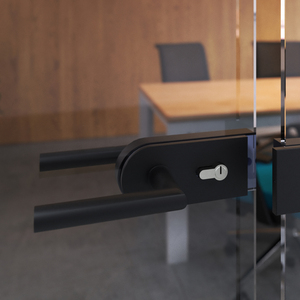 Maniglie per porte e finestre in alluminio a forma di L-R Emuca con finitura verniciata nera per serrature a vetro - Product Image 2