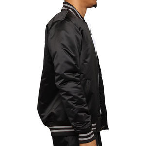 Chaqueta deportiva de equipo personalizada al por mayor chaquetas universitarias de satén de béisbol personalizadas para hombre chaquetas de satén de alta calidad personalizadas - Product Image 3