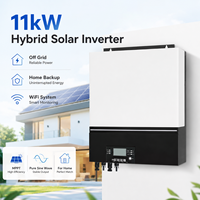 Onduleur solaire hybride hors réseau 11kW 48V 230Vac monophasé avec MPPT 150A intégré, onde sinusoïdale pure, WiFi et BMS pour stockage d'énergie domestique