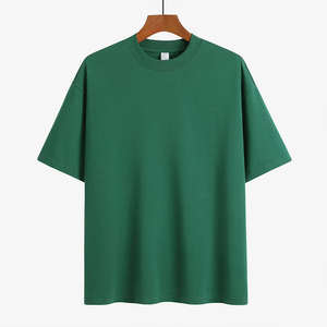 Nueva llegada de algodón de peso pesado de gran tamaño sólido personalizar Bold Logo Print hombres American Streetwear camiseta - Product Image 1