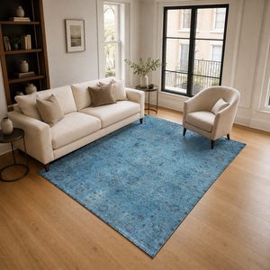 <b>RUGS</b> DEPOT LXDP-0613 Wholesale Blue Navy Contemporary Geometric Digital Printed Machine Washable Chenille Area <b>Rug</b> <b>Non</b> <b>Slip</b> - Product Image 2