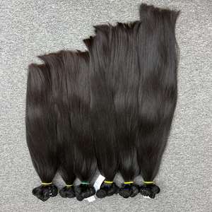 Venta al por mayor extensiones de cabello humano camboyano crudo recto natural en la trama de la fuente de alta calidad - Product Image 5