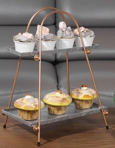 Galvanized Metal Two Tier Classic <b>Cupcake</b> <b>Stand</b> in Affordable Rate From India - Product Image 3