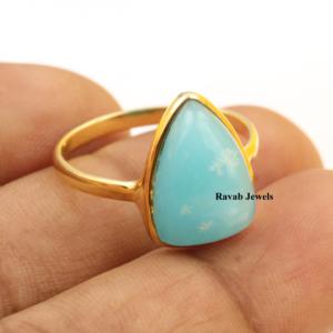 Bague d'éternité pour femme en argent sterling 925 personnalisée avec quartz Smithsonite naturel, certifiée par un tiers, toutes options de placage, taille Trillion - Product Image 4