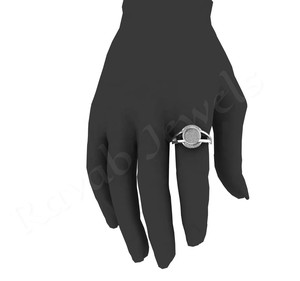 925แท้เงินสเตอร์ลิง8มม. รอบฝาเปล่าการตั้งค่าแหวนผู้หญิงที่ดีสำหรับอัฐิและเรซิ่นเติมนมแม่เครื่องประดับ - Product Image 6