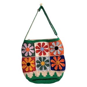 Bolso Cuadrado Tejido a Mano con Hilo de Algodón 100% Leche, Accesorio de Moda para Compras Diarias y Otros Escenarios - Product Image 1