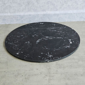 Plateau de table rond en marbre naturel Calcite noire avec motif nuage poli, diamètre 60 cm, épaisseur 15 mm, MB039 - Product Image 4
