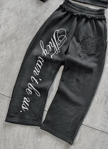 Streetwear personnalisé ensemble sweat à capuche et pantalon de survêtement pour hommes ensemble deux pièces en coton polaire de haute qualité - Product Image 5