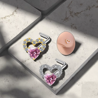 Anneau de piercing nasal en forme de L avec cœur, en acier inoxydable, nouveau, tendance, bijoux indiens pour femmes et hommes