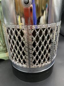 Seau à glace en acier inoxydable argenté ajouré pour une utilisation sur une table à manger formelle, événements, bar élégant à domicile, présentoir de table décoratif - Product Image 5