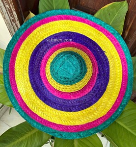 Summer Hats Mexican Sombrero Hat One Size Fits All Costume Mexican Big Brim Chin Straps Straw Hat Character Mexican Beach Party - Product Image 2