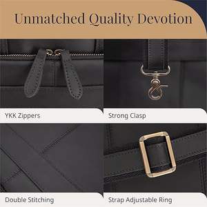 Maletín para ordenador portátil de piel auténtica con logotipo personalizado para hombre y mujer, bolso de viaje de oficina negro al por mayor, elegante bandolera para ordenador - Product Image 4