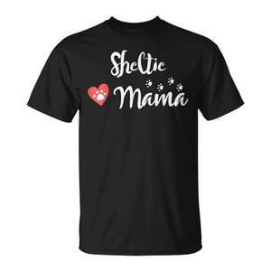 T-shirt Sheltie Mama Shetland Sheepdog Mom Dog Lover Heart - Product Image 2