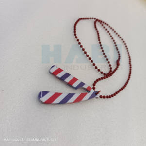 Collar de hoja de afeitar de acero inoxidable, colgante de afeitado de peluquero recubierto de Color de papel, cadena de maquinillas de afeitar, accesorio de joyería único - Product Image 3