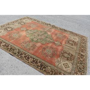 Alfombra turca Vintage, diseño de retazos rojo y verde, 7,7x10,7 pies, área grande de lana, algas marinas, estilo Kilim Rectangular con respaldo de látex - Product Image 2