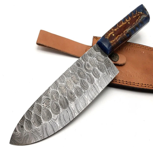 Mayorista Personalizado OEM ODM Cubiertos Fábrica Hecho A Mano Acero Damasco Cocina Chef Estilo Cuchillo Funda de Cuero - Product Image 4