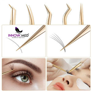 INNOVAMED INSTRUMENTS Meilleure vente pince à cils de qualité supérieure doré Logo personnalisé imprimé pointu personnalisable Service OEM - Product Image 4