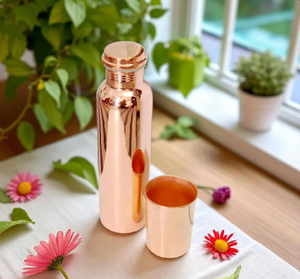 ขวดน้ำทองแดงบริสุทธิ์สำหรับน้ำดื่มขนาด34ออนซ์ทำด้วยค้อน - Product Image 2