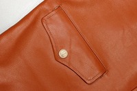 Manteau en cuir véritable pour homme, veste en cuir de vachette naturelle, vêtements de printemps et d'automne, orange XXL, nouvelle collection