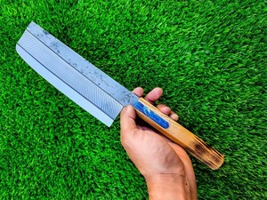 Cuchillo de Cocina Tipo Cleaver de Acero al Carbono Hecho a Mano con Mango de Madera para Uso en la Cocina, Regalos de Aniversario y Navidad - Product Image 6