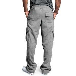 กางเกงขาบานแฟชั่นล่าสุดมีหลายกระเป๋าการออกแบบในชุดลำลองสีเทากับกางเกงปิดด้วยเชือก - Product Image 6