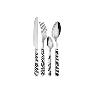 Stainless Steel Flatware <b>Used</b> In Kitchenware Table Cafe Home Use Silver Color Coated Finished Cutlery Designer Handle Set of 4 - Product Image 4