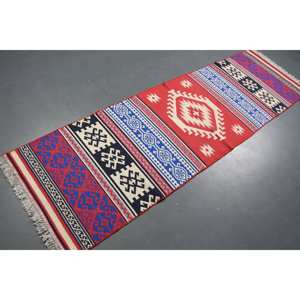 Vintage <b>Runner</b> Rug, 2.5x8.2 ft Turkish Rug, <b>Red</b> Wool Rug - Product Image 1