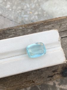 Aigue-marine naturelle de 9.10 carats, pierre taillée sur coussin, pierre précieuse à facettes pour la fabrication de bijoux. - Product Image 6