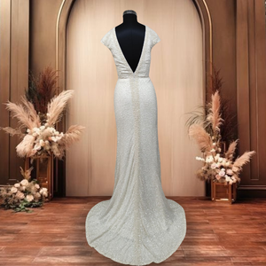 Wholesale Top Grade Premium Finish Polyester Mermaid Gown With Modern Shape and Long Length Ultra Smooth for Wedding Party Use - Product Image 2