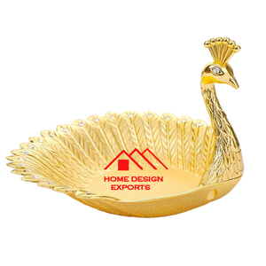 Plato decorativo con forma de chapado en oro de tendencia para boda y fiesta plato de hoja de aluminio chapado en oro 2025 - Product Image 2