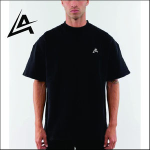 T-shirt oversize pour homme 100% coton, col montant, lourd, ample et carré - Product Image 2