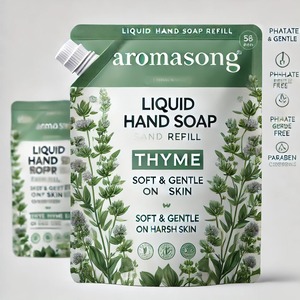 Private Label 8 oz <b>Liquid</b> Hand Wash <b>Soap</b> Refill Refreshing Thyme Scent Eco-Friendly Organic Custom Logo Whitening Mineral Salt - Product Image 2