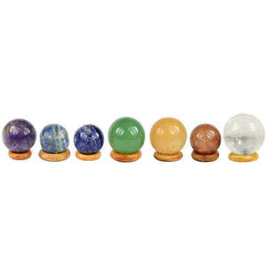 Ensemble de boules de cristal, 7 pierres chakras, 20-25 mm, cadeau de méditation et de guérison - Product Image 1