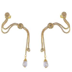 Tip <b>Top</b> Fashions Gold Plated <b>Ear</b> Cuff with Austrian Stone Fashion Chandelier <b>Earrings</b>-1303301 - Product Image 1