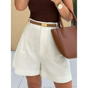 Pantaloncini Estivi su Misura a Vita Alta, Traspiranti in Tela, Pantaloni Casual alla Moda per Uso Domestico con Motivo Trendy, Taglia XS - Product Image 2