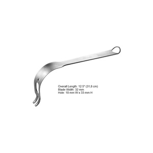 Rétracteur manuel Sinha pour le fraisage de l'acétabule, instruments orthopédiques, instruments chirurgicaux pour le pied et la cheville, acier inoxydable, CE ISO - Product Image 3
