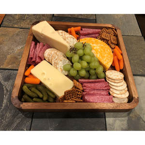 High Quality Wooden <b>Square</b> Shape Serving Tray Natural Plated Finish for Home & Hotel Kitchenware For <b>Wines</b> <b>Glasses</b> and Snacks - Product Image 5