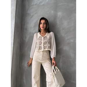 Cárdigan Corto con Estampado Floral para Mujer al por Mayor - Product Image 6