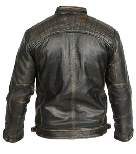 แจ็กเก็ตหนังแท้สำหรับผู้ชาย, เสื้อโค้ทหนังวัวแจ็กเก็ตมอเตอร์ไซค์พร้อมอุปกรณ์ป้องกันผ่านการรับรองจาก CE - Product Image 2