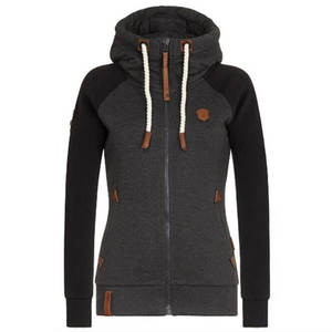 เสื้อฮู้ดมีซิป100% ผ้าคอตตอนออร์แกนิกปักโลโก้ตามสั่งสำหรับผู้หญิงมาใหม่2025สำหรับฤดูใบไม้ร่วง - Product Image 5