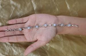 925 Sterling Silver Bohemian Designer Bracelet for <b>Girls</b> Handmade Rainbow Moonstone Gemstone Jewelry for Parties Weddings <b>Gift</b> - Product Image 4