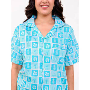 Ensemble de pyjama en coton modal respirant avec imprimé floral et taille élastique - Product Image 4