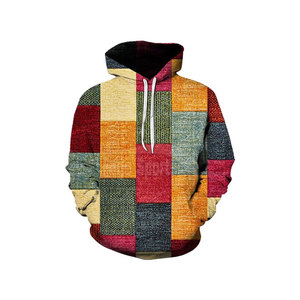Sudaderas con Capucha de Bloques de Color Holgadas para Hombre, Cálidas para Invierno, Uso Casual, Logotipo Personalizado para Adultos, Tinte Liso - Product Image 1