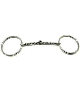 Mors à rênes torsadées en fil de fer de qualité supérieure, en acier inoxydable poli, embout lisse pour l'équitation - Product Image 1
